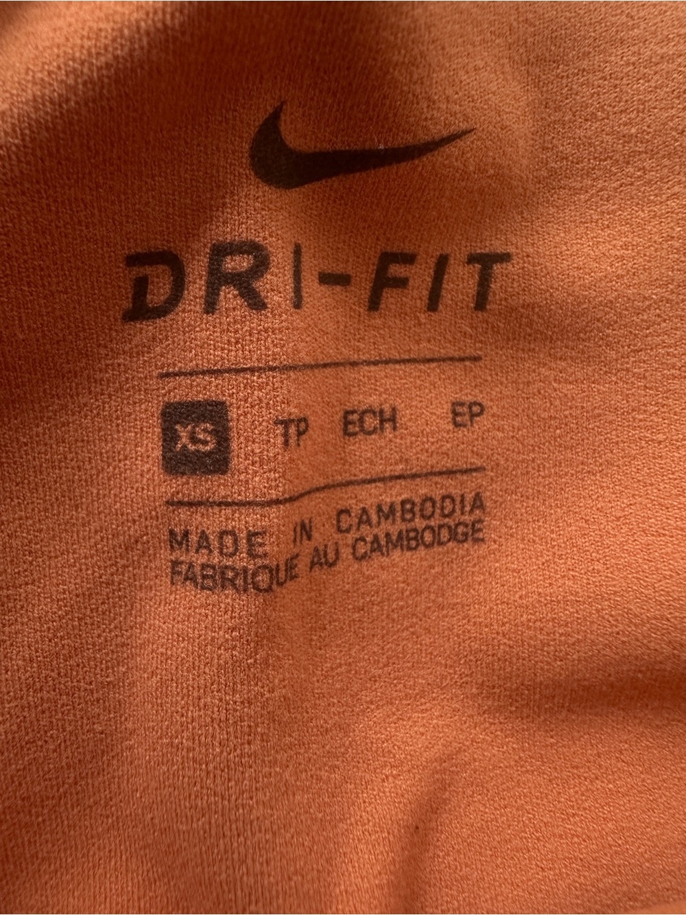Nike light Orange Rust Leggings with  Stripe Detail